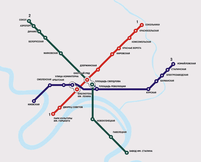 Карта метро 1935 года